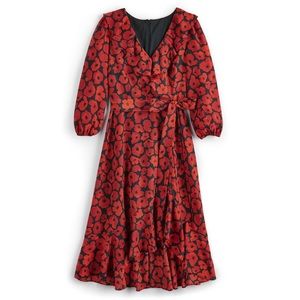 Jason Wu Red & Black Floral Dress